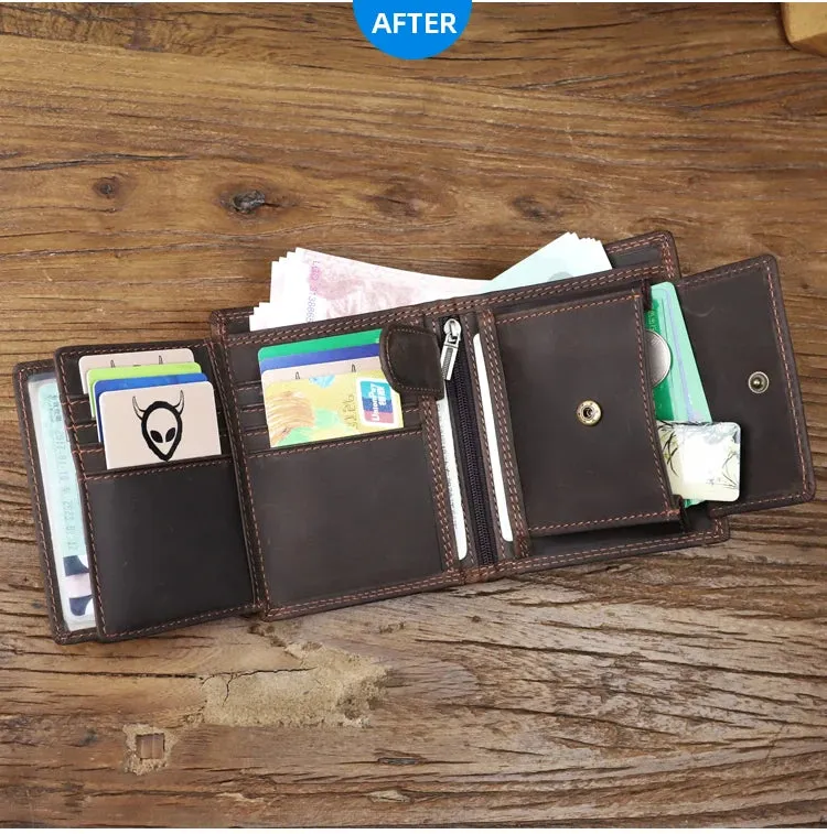 Retro Unisex Leather Card Holder Wallet