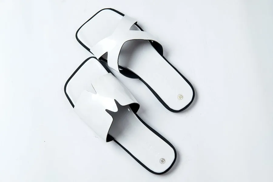 White Leather Sandal by Maxine