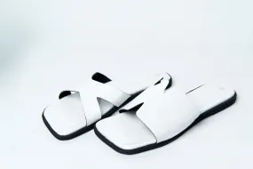 White Leather Sandal by Maxine