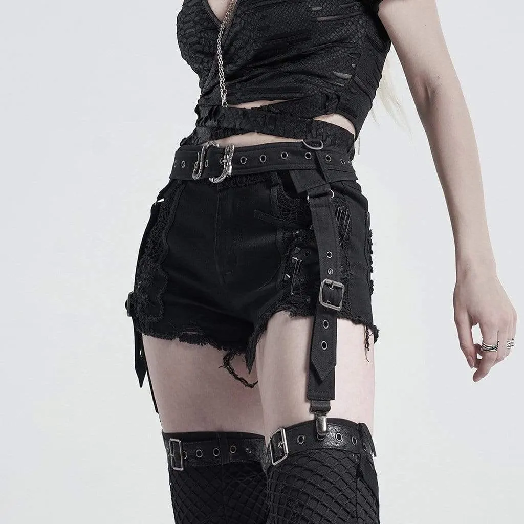 Gothic Snakeskin Buckle Garter Belts for Women