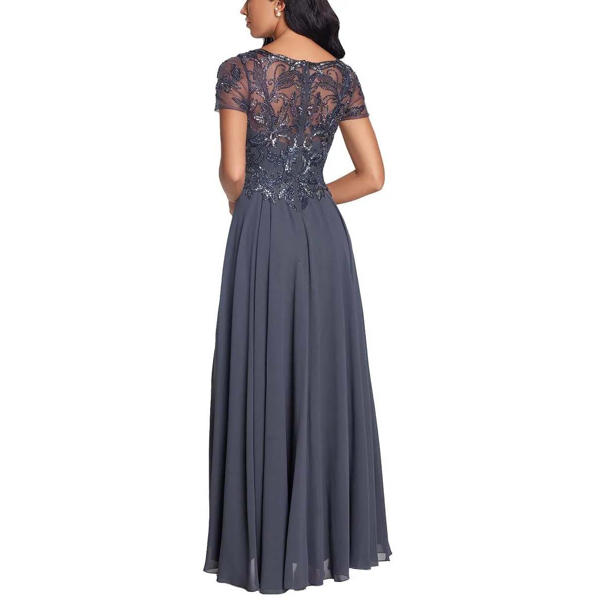 Beaded Chiffon Evening Dress for Xscape Womens Petites