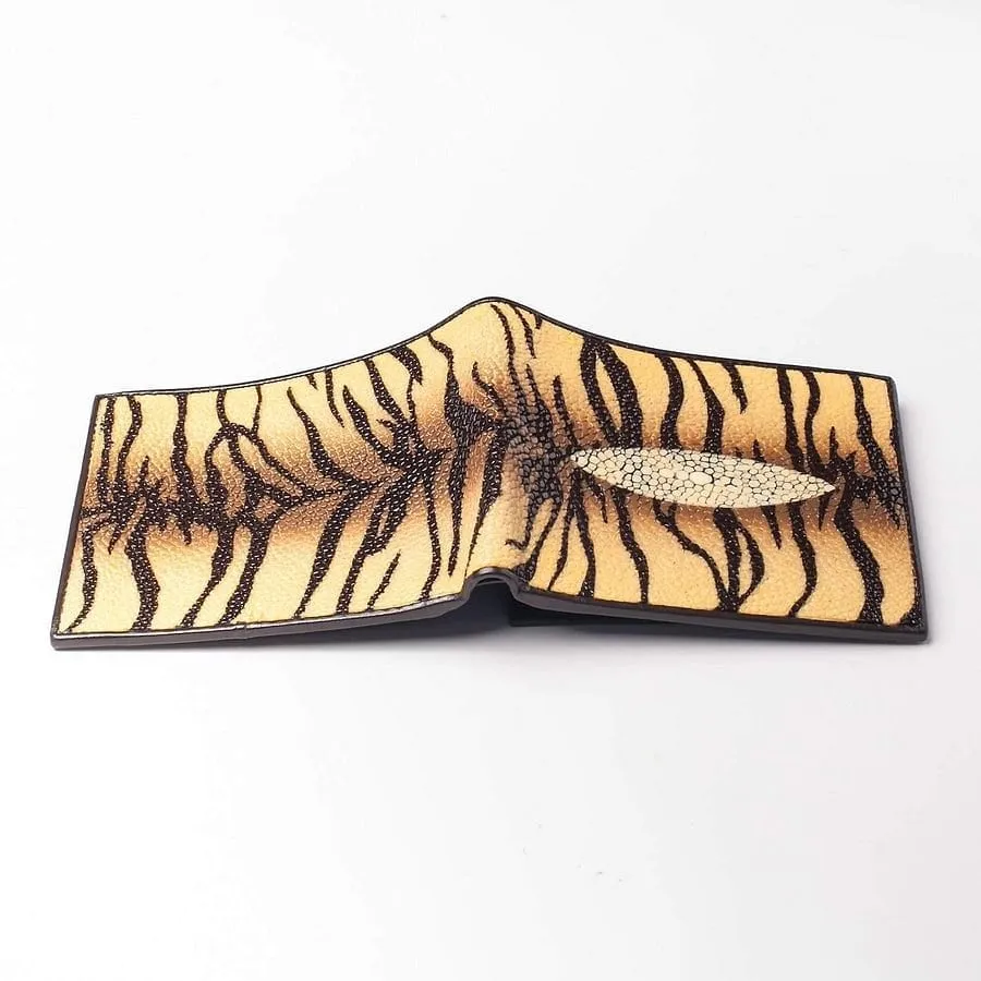 Yellow Tiger Stingray Skin Wallet