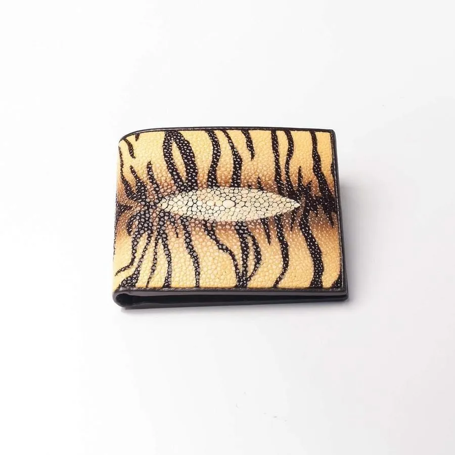 Yellow Tiger Stingray Skin Wallet