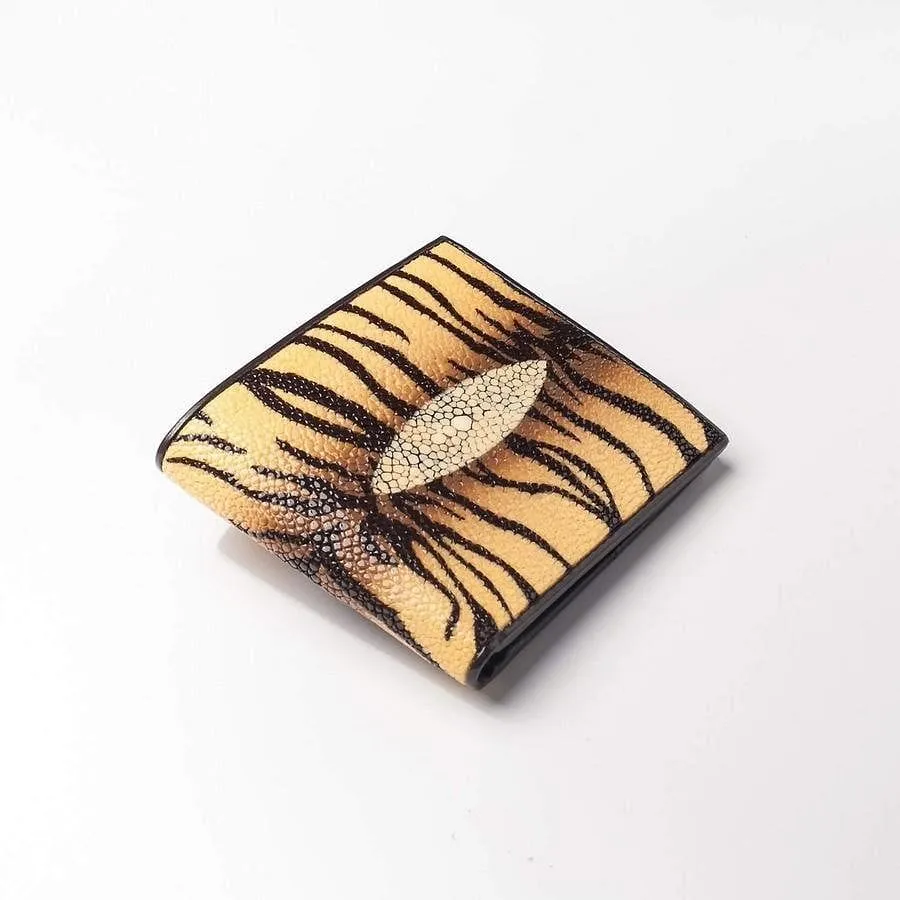 Yellow Tiger Stingray Skin Wallet