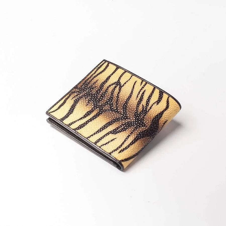 Yellow Tiger Stingray Skin Wallet