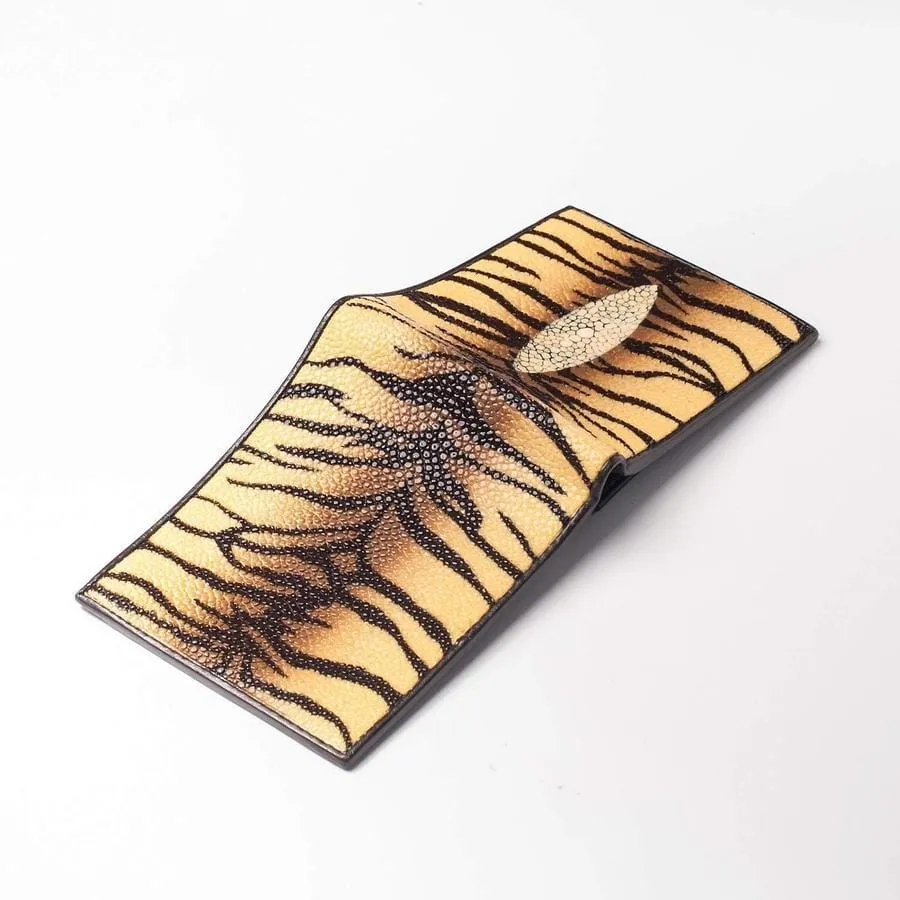 Yellow Tiger Stingray Skin Wallet