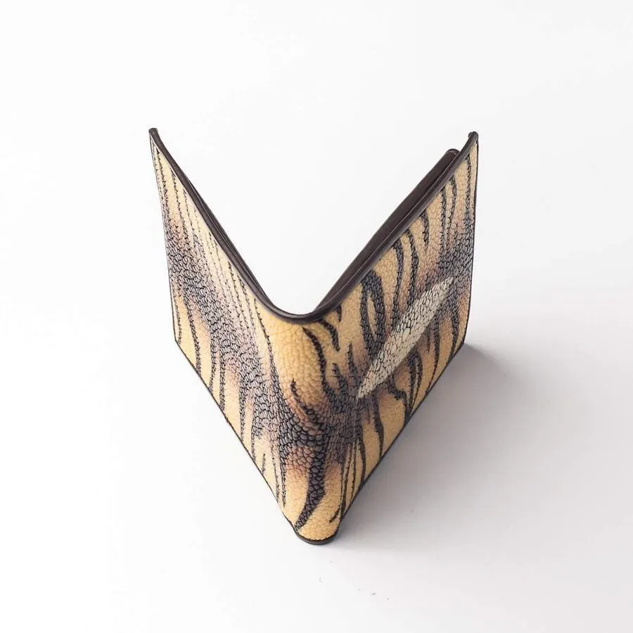 Yellow Tiger Stingray Skin Wallet