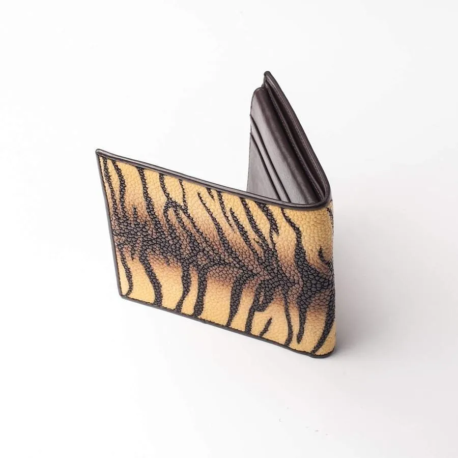 Yellow Tiger Stingray Skin Wallet