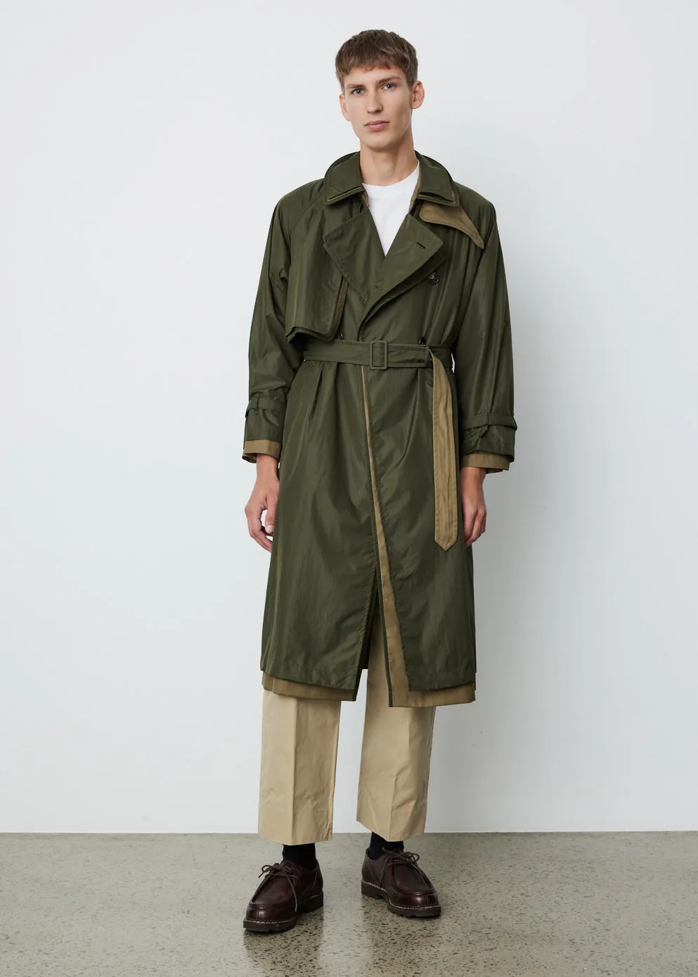 Yoke -  Nylon Covered Trench Coat - Jacket