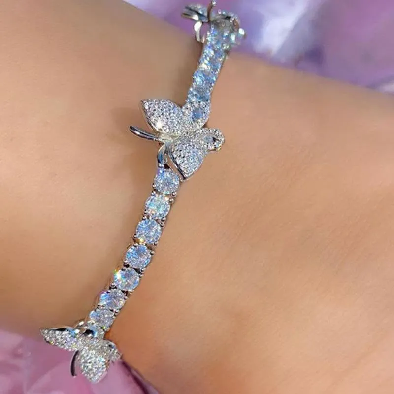 Geometric Butterfly Rhinestone Anklets